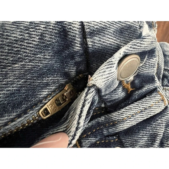 Good American Blue Jeans 90’s Duster Distressed Size 4/27 NEW - Picture 7 of 9